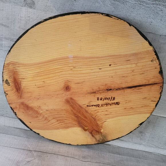 Handcrafted Wooden Wall Art: Wolf Howling At Moon Over Mountains - Picture 4 of 9